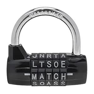 Semetall Gym Locker Lock 5 Letter Word Lock Heavy Duty 5 Digit ...