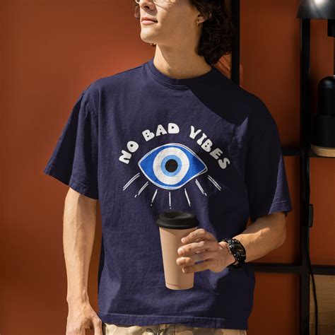No Bad Vibes Amulet Unisex Oversized T-shirts | Cute Stuff Co.