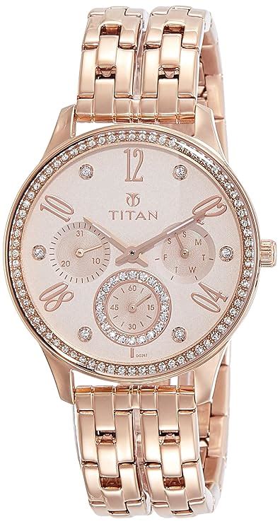 Titan Analog Rose Gold Dial Women's Watch-NL95040WM01/NP95040WM01 ...