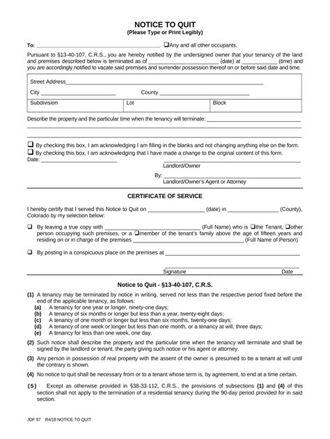 colorado notice eviction pdf Doc Template | pdfFiller