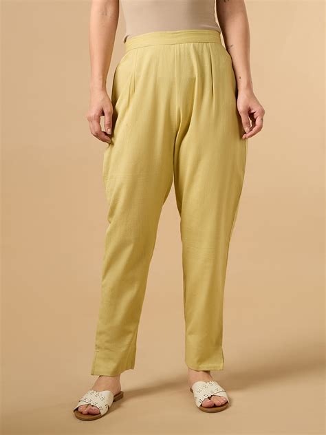 Golden Yellow Cotton Straight Pant – Cottonsdaily