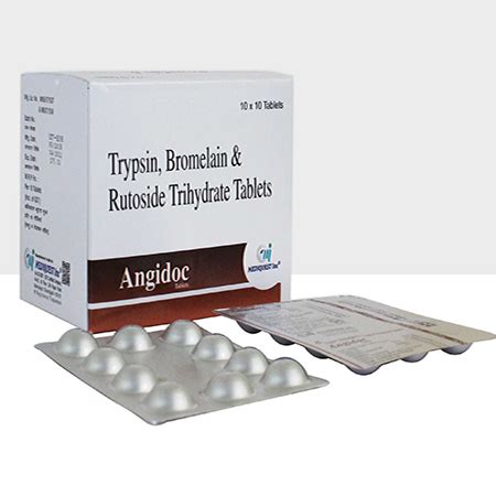 Angidoc - Trypsin, Bromelain & Rutoside Trihydrate Tablets - Mediquest Inc