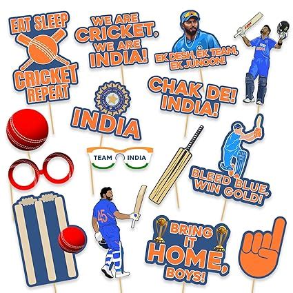 Party Propz Cricket Props For Decoration - 15pcs Cricket Photoshoot ...