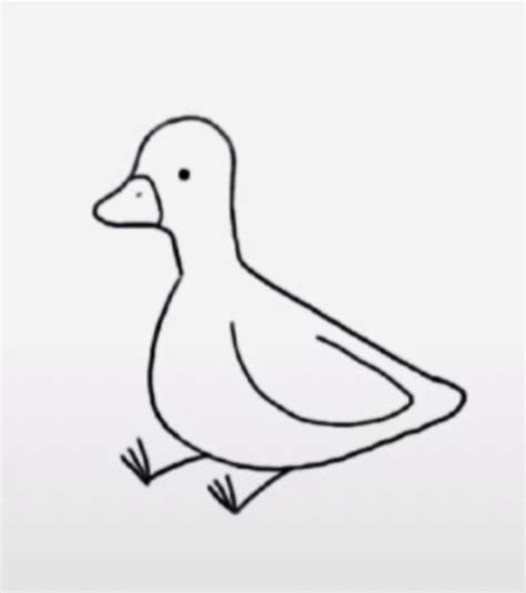 Simple Cute Duck Tattoo Sketch