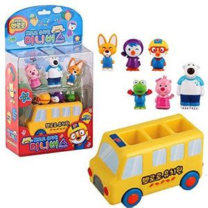 Pororo Friends Kindergarten Mini Bus & 6 Pcs Character Figures Toy Set ...