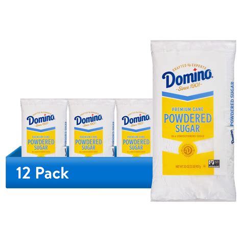 (12 pack) Domino Confectioners Sugar, Pure Cane 10-x Powdered, 2lb ...