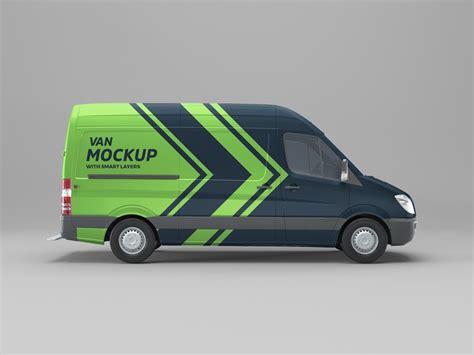Van Side View PSD Mockup - graphberry.com