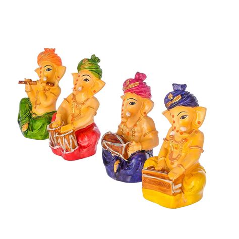 Anand Crafts Playing Flute Ganesh Idol Statue