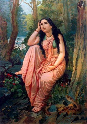 Damayanti Vanavasa - Raja Ravi Varma - Vintage Indian Art Painting by ...