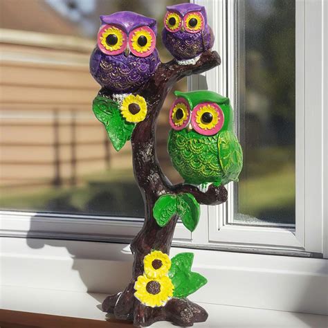Buy KRAFTSKALA Enchanting Trio Owl Figurine on a Tree - Polyresin ...