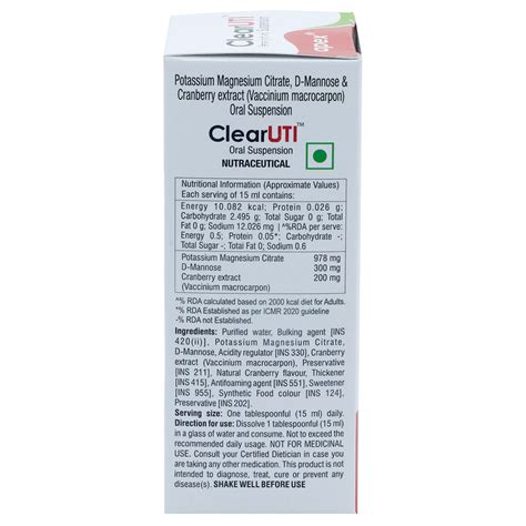 Buy Clear UTI Sugar Free Oral Suspension | 19 Minutes Delivery | Apollo ...