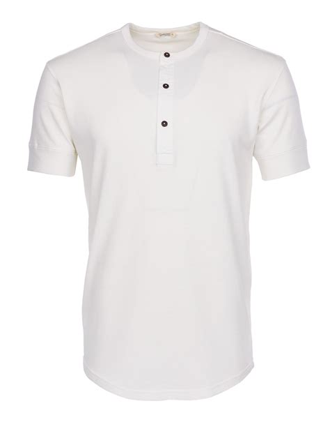 1927 Henley Shirt short sleeve - ecru / reinweiß - fein und ripp