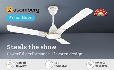 atomberg Erica Nuvo 1200mm BLDC Ceiling Fan with Remote | Award Winning ...
