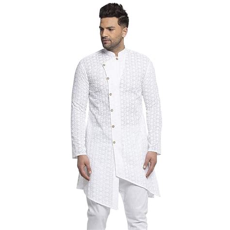 Buy TREEMODA Designer Cotton Chikankari Lucknowi Jaal Embroidered White ...