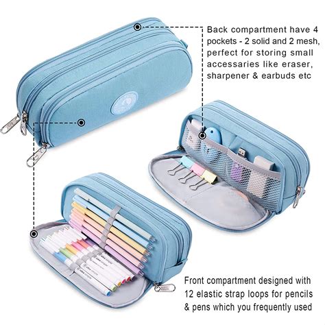 Buy Large Capacity Pencil Case, KALIDI Pencil Pouch Office College ...