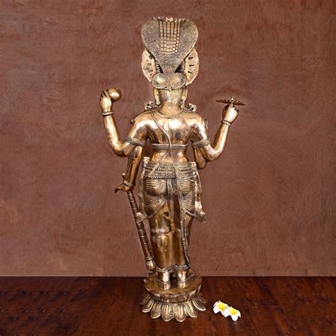 Brass Standing Lord Vishnu Statue (41 Inch) – Vedansh Craft