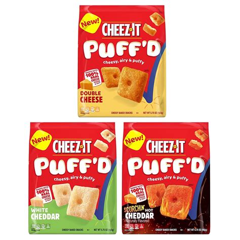 Cheez-It Puff'd White Cheddar 5.75oz Variety Pack - 34.5oz Case (6 Bags ...