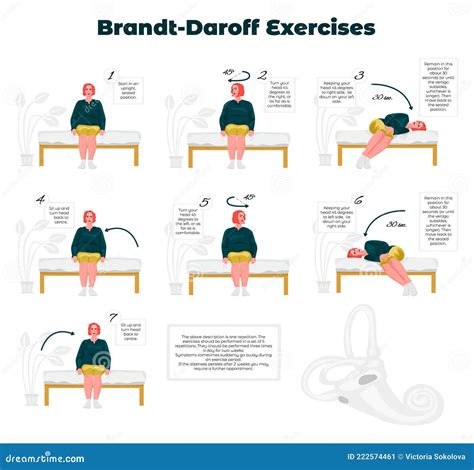 Exercise Brandt Daroff for Treatment of Vertigo Stock Vector ...