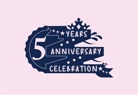 5 years anniversary celebration logo and sticker design 12452689 Vector ...