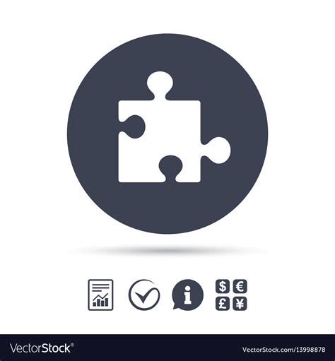 Puzzle piece sign icon strategy symbol Royalty Free Vector