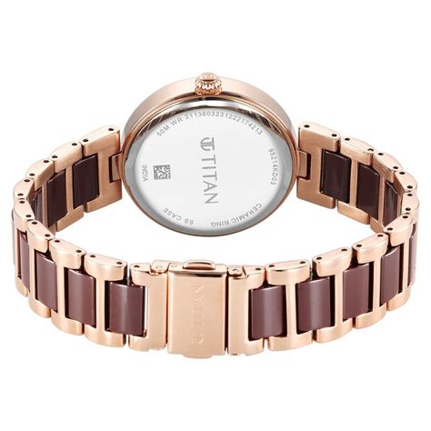 Buy Online Titan Purple Ceramics Mother of Pearl Dial Analog Steel and ...