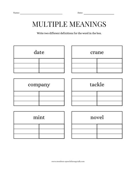 Words With Many Meanings Learning One Word Different Meanings,
