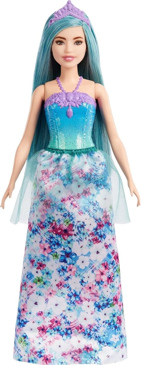 Buy Barbie Dreamtopia Princess Doll Petite, Turquoise Hair, with ...
