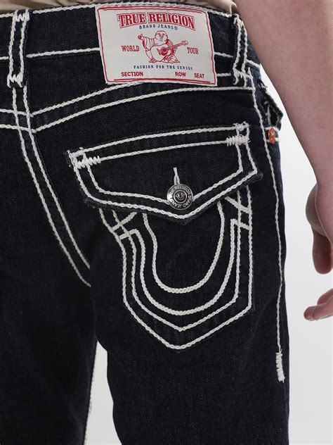 True Religion Mens SN Ricky Straight Fit Blue Mid Rise Jeans – Denim ...
