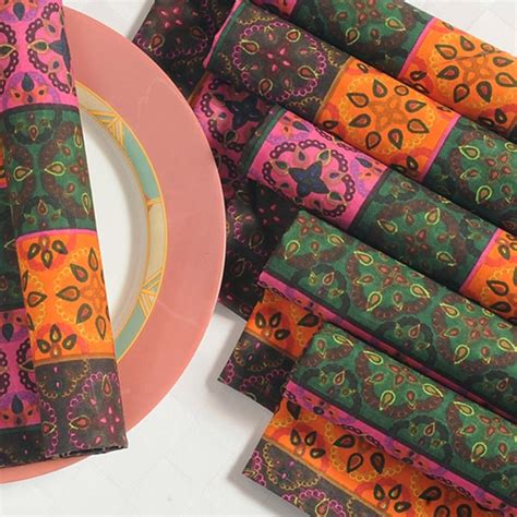 Buy SWAYAM Printed Napkins - Set Of 6 from Swayam at just INR 649.0