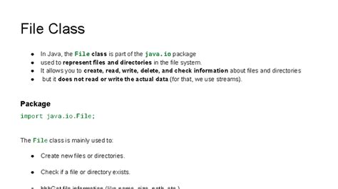 Unit III - Java Programming: File Class, Streams, and Threads - Studocu