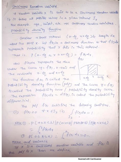 Image result for Continuous Random Variable PDF