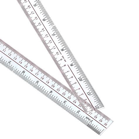 2 Pack 12 Inch Rulers Clear Plastic Ruler Straight Measuring Tool Ruler ...