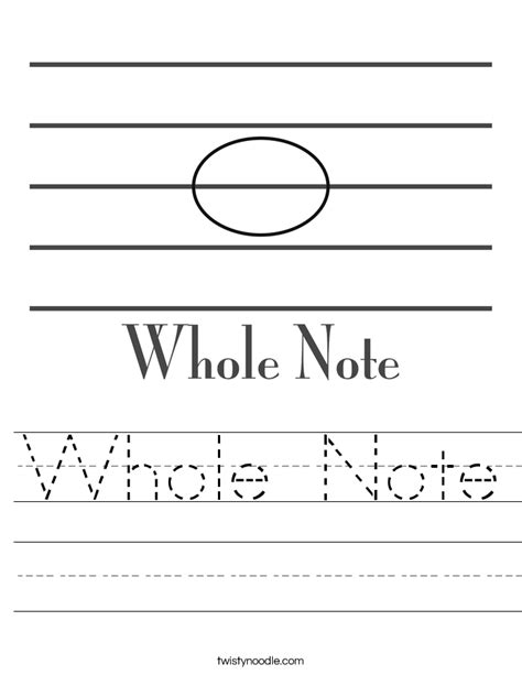 Image result for WholeNote Worksheet