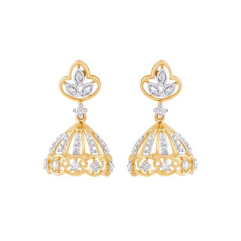 Buy Golden Aura Diamond Jhumka Earrings OER24J86-D400R2B Online at ORRA.