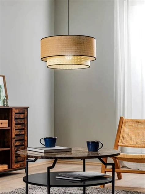 Bamboo Hanging lamp for Living Room | Rattan Pendant light | Cane ceil ...