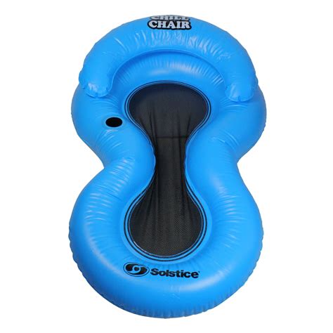 61-Inch Inflatable Chill Swimming Pool Floating Lounge Chair Blue ...