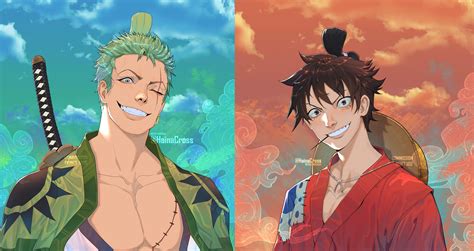 One Piece Luffy X Zoro One Piece Monkey D Luffy And Roronoa Zoro" Art