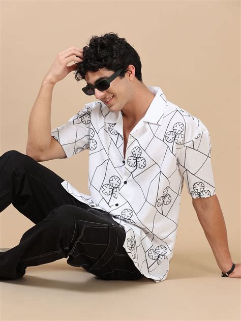 Buy Mens White Embroidered Shirt Online in India – Bushirt