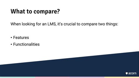 LMS Comparisons: Features and Functionalities | PPT