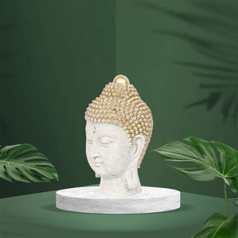 Buy Kunti Craft Handcrafted Meditating Buddha Head Statue for Home ...