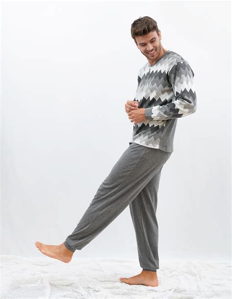 Pijama de hombre invierno en tonos grises | Pijamas Babelo