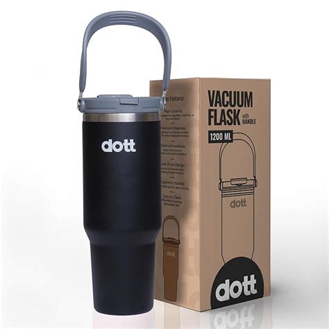 Dott Essentinals 1200ml Stainless Steel Tumbler |Black | Vacuum Insula ...
