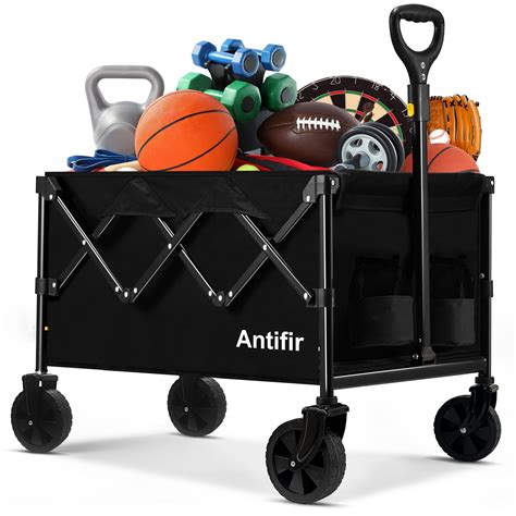 Collapsible Folding Wagon Cart, Portable Garden Wagon Cart All Terrain ...