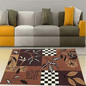 Buy Sifa Carpet Anti Skid Floral Polyster Rectangular Carpet (6X8 Feet ...