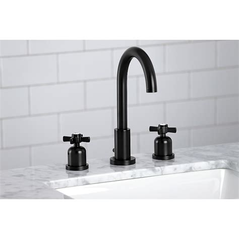 Kingston Brass Millennium Matte Black Widespread 2-Handle Bathroom Sink ...
