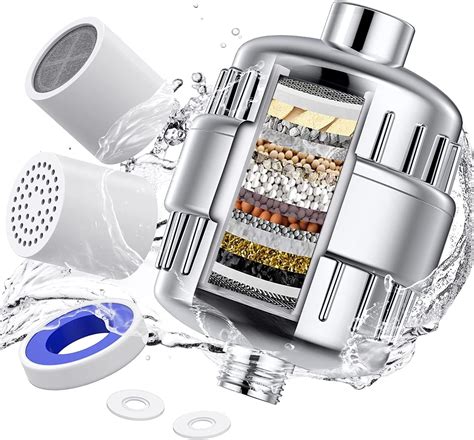 Filtro Regadera,Filtro de Ducha Agua Universal de 18 Etapas, Incluye ...