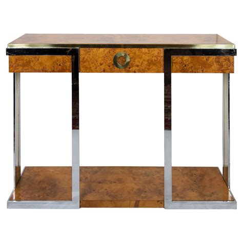 Mid-Century Modern Console in Burl Wood by Thomasville For Sale at 1stDibs
