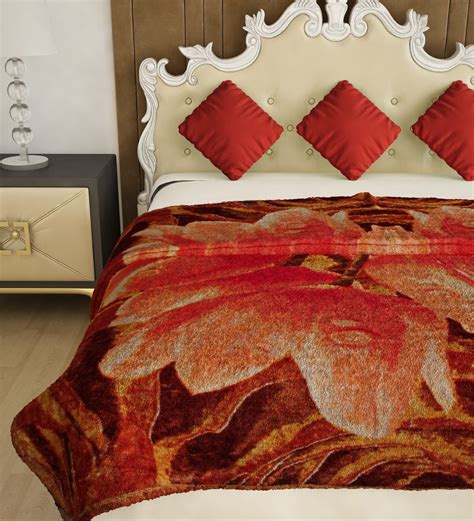 Buy Home Candy Floral Double Bed Cozy Polyester Mink Double Bed Blanket ...