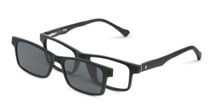 Olos Ty w/Clip-on Kids Black Prescription Eyeglasses