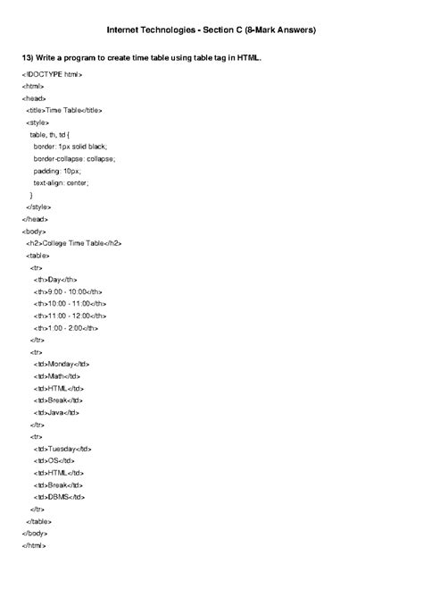 Internet Technologies IT101 Section C Exam Answers and Diagrams - Studocu